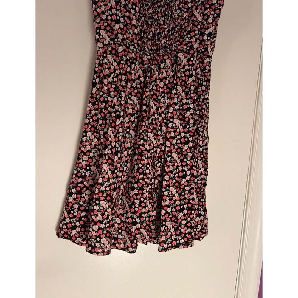 Row A Floral Multicolored/Mini dress M smock stretch back - Picture 9 of 15